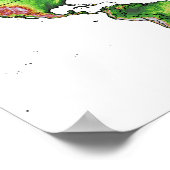 Topografische Wereldkaart Poster (Hoek)