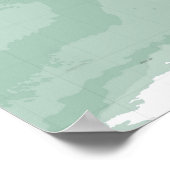 Topografische Wereldkaart Poster (Hoek)