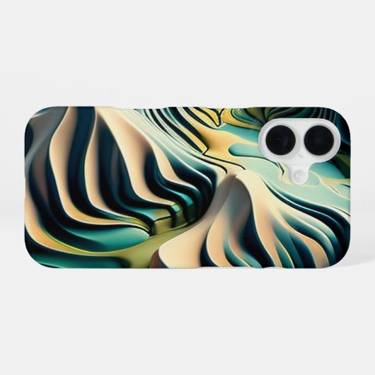 Topographic Currents iPhone 16 Hoesje (Achterkant horizontaal)