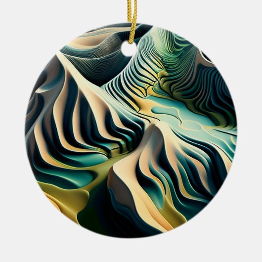 Topographic Currents Keramisch Ornament (Voorkant)
