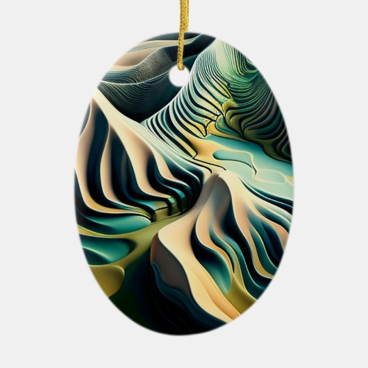 Topographic Currents Keramisch Ornament (Voorkant)