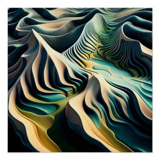 Topographic Currents Perfect Poster (Voorkant)