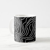Topographic Line Art in Black 🗺️ Koffiemok (Voorkant links)