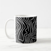 Topographic Line Art in Black 🗺️ Koffiemok (Links)