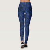 Topographic Line Pattern | Midnight Sapphire Leggings (Achterkant)