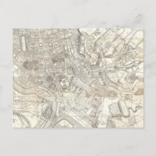 Topographic Map of Oude Rome, Italië Briefkaart
