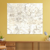 Topographic Map of Oude Rome, Italië Canvas Afdruk (Insitu (Woonkamer))