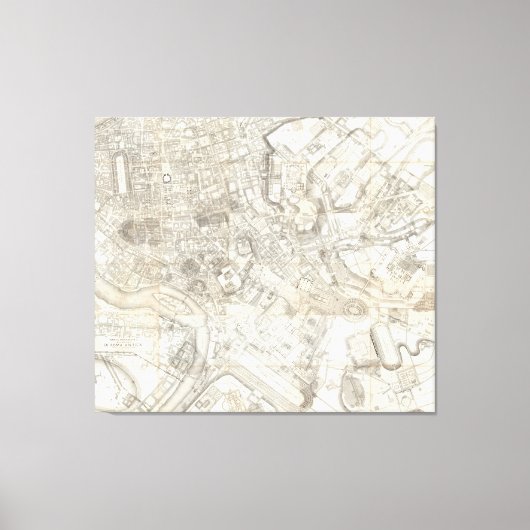 Topographic Map of Oude Rome, Italië Canvas Afdruk (Voorkant)