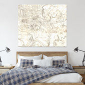 Topographic Map of Oude Rome, Italië Canvas Afdruk (Insitu (Slaapkamer))