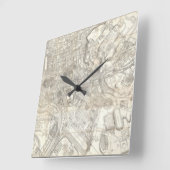 Topographic Map of Oude Rome, Italië Vierkante Klok (Hoek)