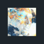 Topographic Mind Flow Colorful Profile Canvas Afdruk<br><div class="desc">A luminous human profile in pale white and beige becomes a living canvas for swirling topographic lines and radiant color waves. Electric turquoise, fiery orange, coral, golden yellow, and teal contours ripple across the face like visible thoughts, emotions, or universal energy, while subtle earthy brown textures reveal deeper layers beneath....</div>