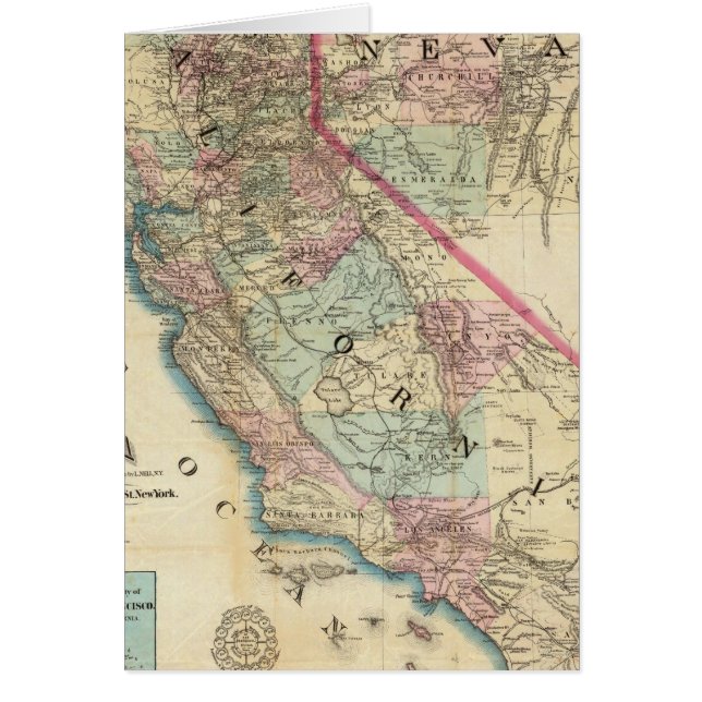 Topographic Railroad and County Map, Californië (Voorkant)