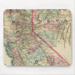 Topographic Railroad and County Map, Californië Muismat