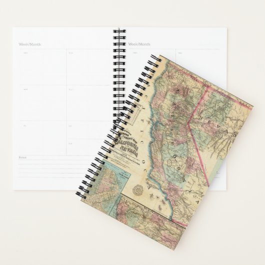 Topographic Railroad and County Map, Californië Planner (Display)