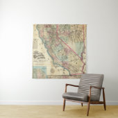 Topographic Railroad and County Map, Californië Wandkleed (In situ)