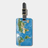 Topographic World Map Earth Illustration Bagagelabel (Voorkant verticaal)