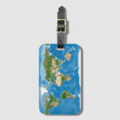 Topographic World Map Earth Illustration Bagagelabel (Voorkant (verticaal))