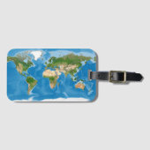 Topographic World Map Earth Illustration Bagagelabel (Voorkant (horizontaal))