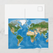 Topographic World Map Earth Illustration Briefkaart (Voorkant / Achterkant)