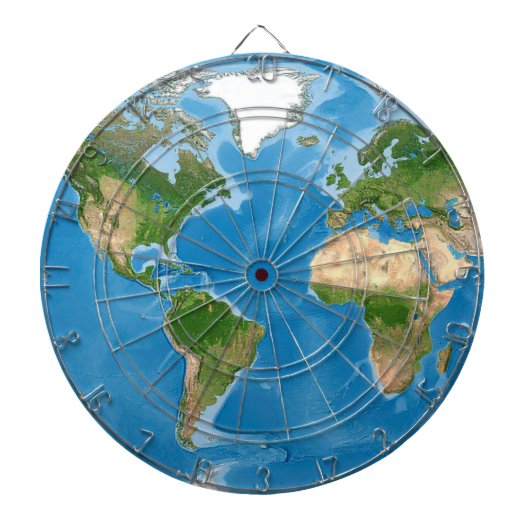 Topographic World Map Earth Illustration Dartbord (Voorkant)