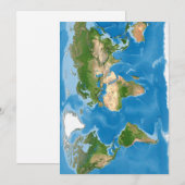 Topographic World Map Earth Illustration Feestdagenkaart (Voorkant / Achterkant)