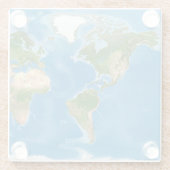 Topographic World Map Earth Illustration Glazen Onderzetter (Achterkant)