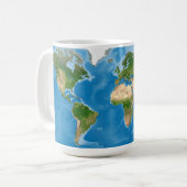 Topographic World Map Earth Illustration Koffiemok (Voorkant links)