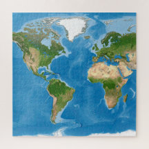 Topographic World Map Earth Illustration