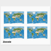 Topographic World Map Earth Illustration Rechthoekige Sticker (Vel)