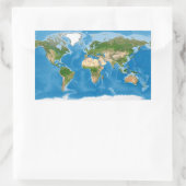 Topographic World Map Earth Illustration Rechthoekige Sticker (Tas)