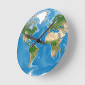 Topographic World Map Earth Illustration Ronde Klok (Hoek)