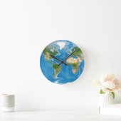 Topographic World Map Earth Illustration Ronde Klok (Huis)