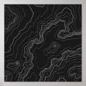 Topography Black map Poster (Voorkant)