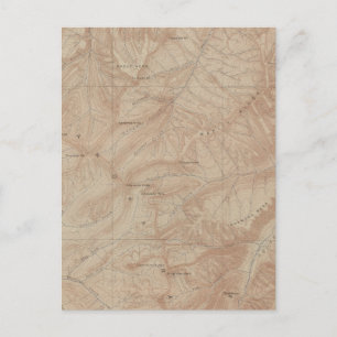 Topography Map, Yellowstone National Part, Wyoming Briefkaart