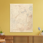 Topography Map, Yellowstone National Part, Wyoming Canvas Afdruk (Insitu (Woonkamer))