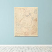 Topography Map, Yellowstone National Part, Wyoming Canvas Afdruk (Insitu (Houten vloer))