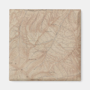 Topography Map, Yellowstone National Part, Wyoming Magneet