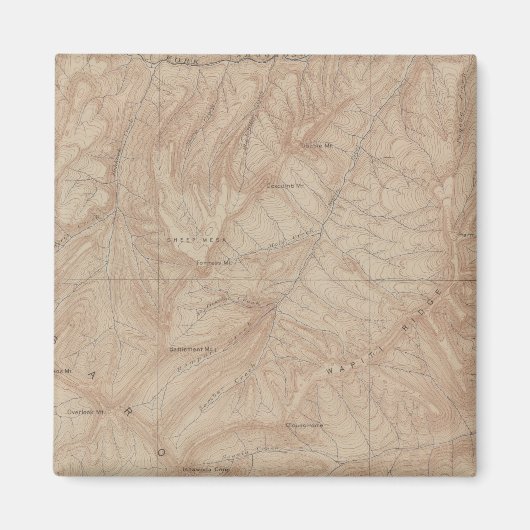 Topography Map, Yellowstone National Part, Wyoming Magneet (Voorkant)