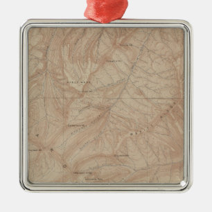Topography Map, Yellowstone National Part, Wyoming Metalen Ornament