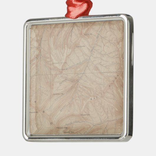 Topography Map, Yellowstone National Part, Wyoming Metalen Ornament (Links)