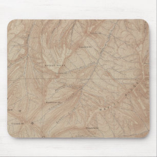 Topography Map, Yellowstone National Part, Wyoming Muismat