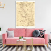 Topography TruckeeDonner Pass Region, Californië Canvas Afdruk (Insitu (Woonkamer))