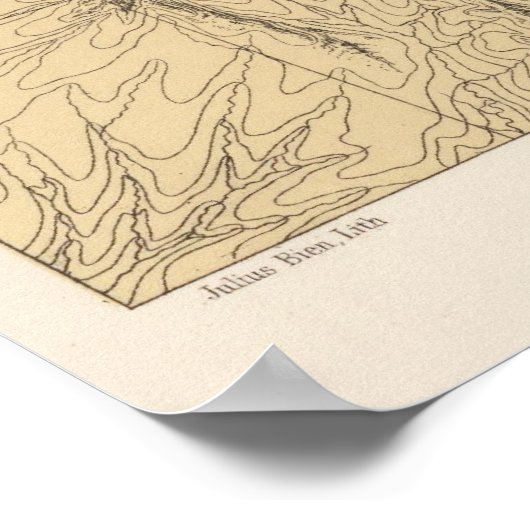 Topography TruckeeDonner Pass Region, Californië Poster (Hoek)