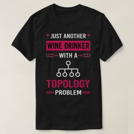 Topologie wijndrinker t-shirt (Design voorkant)
