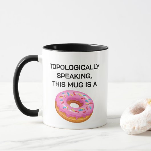 Topologisch gesproken grap over donuttopologie mok (Met donut)