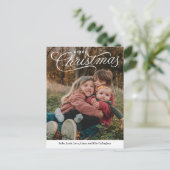 Toponderschrift Slanke kerstbewerkbare kleur Feestdagenkaart (Staand voorkant)