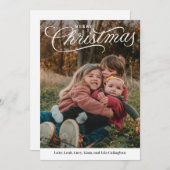 Toponderschrift Slanke kerstbewerkbare kleur Feestdagenkaart (Voorkant / Achterkant)