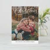 Toponderschrift Slanke kerstbewerkbare kleur Feestdagenkaart (Staand voorkant)