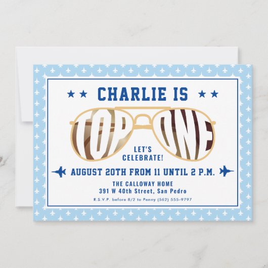 TopOne gevechtsvlieger thema eerste verjaardag Kaart (Voorkant)