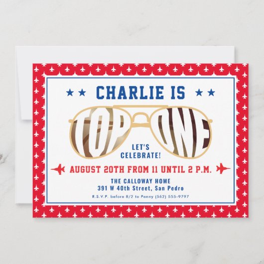 TopOne gevechtsvlieger thema eerste verjaardag Kaart (Voorkant)